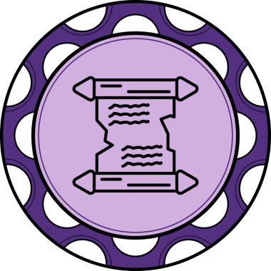 Papyrus kaydırma simgesi, basit çizgi çizimi