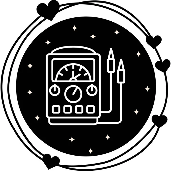 Sondalar ve kalp dekorasyonlarıyla analog çokölçer