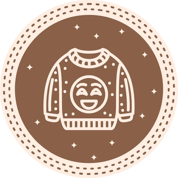 Gülen surat içeren neşeli bir süveter çizimi, yaşam tarzı uygulamalarında ya da web sayfalarında kullanmak için mükemmel..