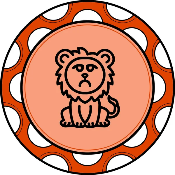 Aslan Somurtması Şık Dijital Tasarım Sembolü