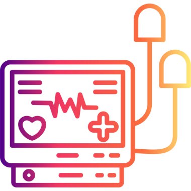 Defibrilatör simgesi basit düz illüstrasyon