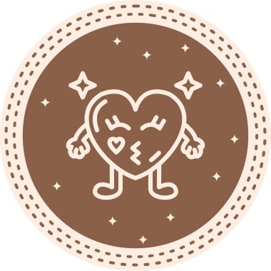 Kalp Öpücüğü Çağdaş Düz Vektör Özelliği