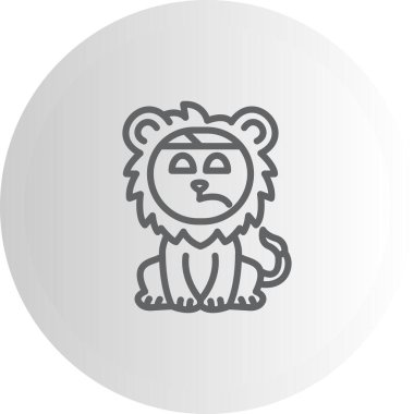 Aslan Başı Bandajı Dengeli Profesyonel Damgalama Grafik Sembolü