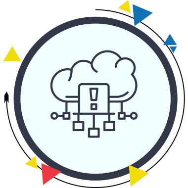 Bulut Tehdit Algılama Premium Çağdaş Düz Vektör Özelliği