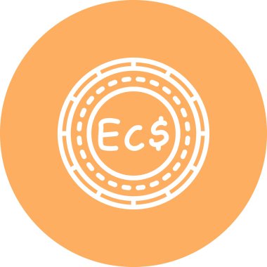 Montserrat Madeni Parası İşlevsel İşlevsel Grafiksel Elementi