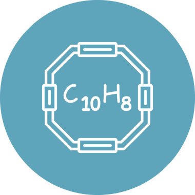 Chemical structure of Naphthalene molecule, web simple icon