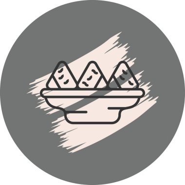 Samosa web simgesi, vektör illüstrasyonu
