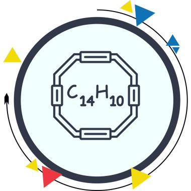 Antrakene molekülünün kimyasal yapısı, basit web simgesi