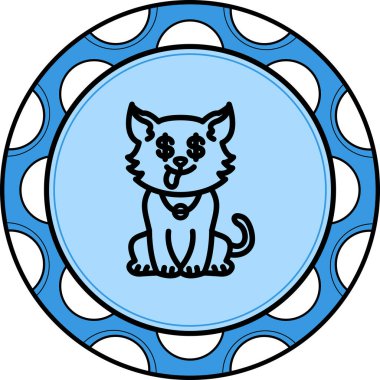 Açgözlü Kedi Yaratıcı Minimum Vektör Sanatı