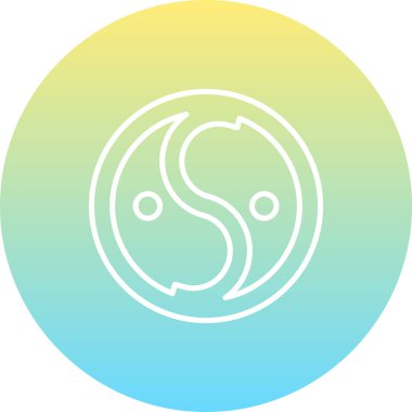 İki noktalı ve eğri çizgili dairesel bir sembol içeren bir çizgi simgesi düğmenin ortasında yer alır.