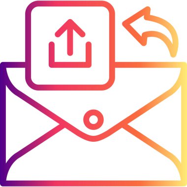 E- posta Gönderme Satırı Düz Simgesi