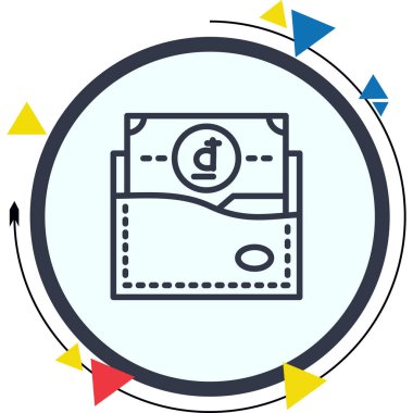 wallet icon, vector illustration simple design