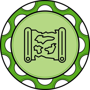 Dünya Harita Simgesini Kaydır, basit satır illüstrasyonu