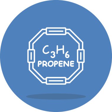 Propene molekülünün kimyasal yapısı, basit web simgesi