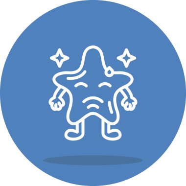 Yıldız Şeklinde Emoji Çizgisi Simgesi, Beyaz Arkaplanda İzole Edilmiş Basit Resimler