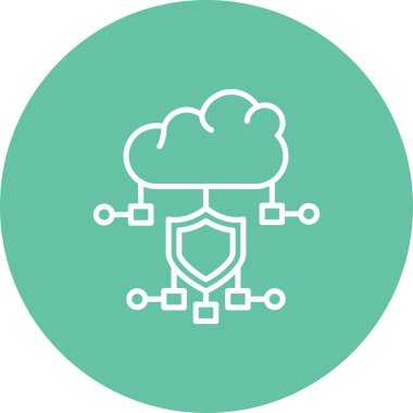 Bulut Siber Güvenliği Eşsiz Düz Dijital Tasarım Nesnesi