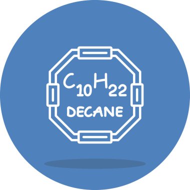 Decane molekülünün kimyasal yapısı, basit web simgesi
