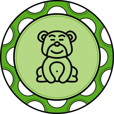 Bear Happy Relieved Eşsiz Soyut Damgalama Grafik ŞekliName