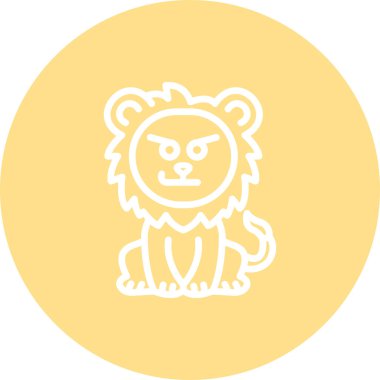 Kötü Aslan Dengeli Düz Modern Tasarım Elementi