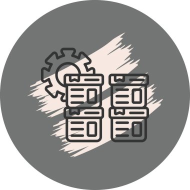 Envanter Yönetimi simgesi basit düz illüstrasyon