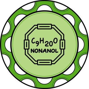 Chemical structure of Nonanal molecule, web simple icon