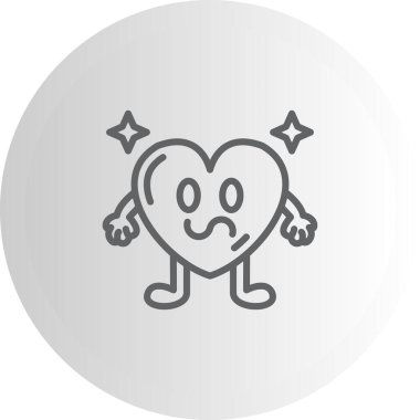 Karmaşık Kalp Dengeli Düz Modern Tasarım Elementi