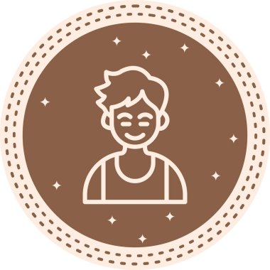 erkek avatar simgesi, vektör illüstrasyonu basit tasarım