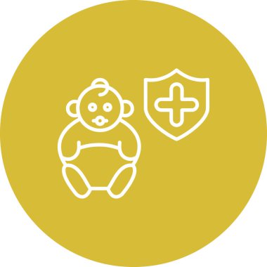 Sağlık Sigortası Bebek Rafineri Zarif Vektör Sanatı Nesnesi