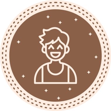 erkek avatar simgesi, vektör illüstrasyonu basit tasarım