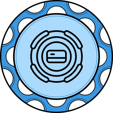 Kredi Kartı Çizgisi Simgesi Basit Görüntü Beyaz Arkaplanda İzole Edildi