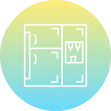 Modern buzdolabı simgesinin vektör çizimi