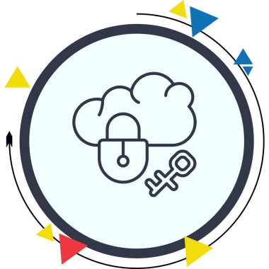 Bulut Anahtar Yönetimi Entelektüel Özel Vektör Sanatı Nesnesi