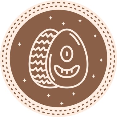 Paskalya Kiklops Yumurta Dinamik Yaratıcı Dijital Grafik Şekli