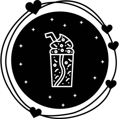 Buzlu Kahve ikonunun vektör illüstrasyonu