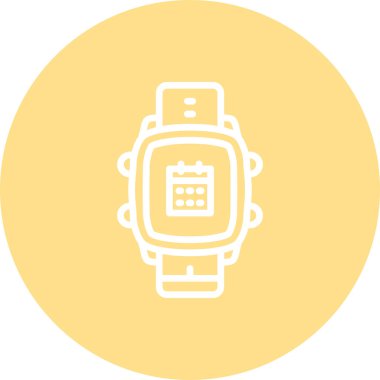 Akıllı Saat Takvimi Eşsiz Web Grafiksel Resimlemesi