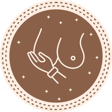 Göğüs simgesi basit düz illüstrasyon