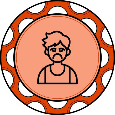 erkek avatar simgesi, vektör illüstrasyonu basit tasarım