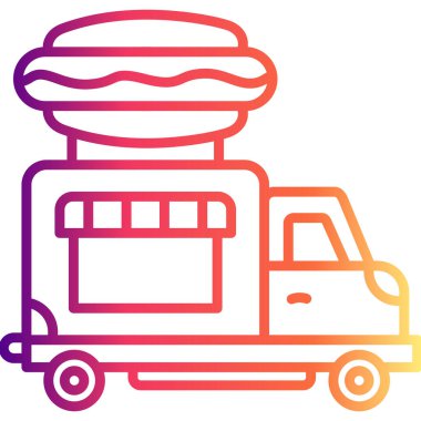 Hot Dog Truck Özel Profesyonel Yaratıcı Grafik Elementi