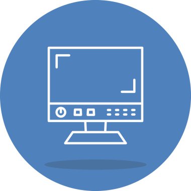 Televizyon simgesi basit düz illüstrasyon