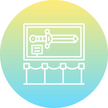 Kılıç Sergisi Minimum Düz Vektör İllüstrasyonu