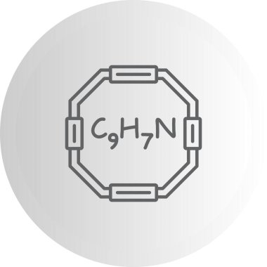Chemical structure of Isoquinoline molecule, web simple icon