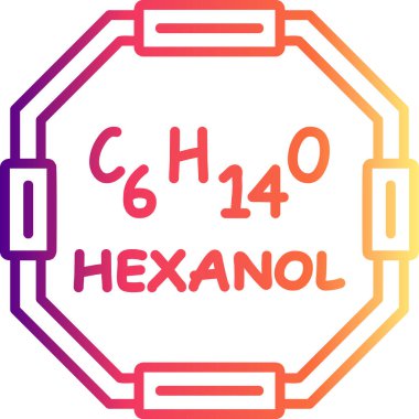 Hexanol molekülünün kimyasal yapısı, basit web simgesi