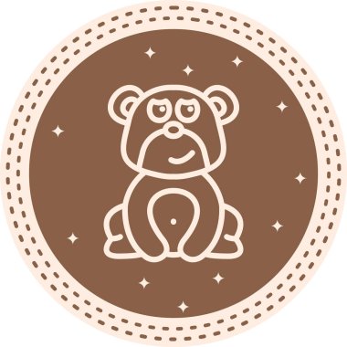 Yuvarlanan Gözlü Ayı Modern Düz Tasarım