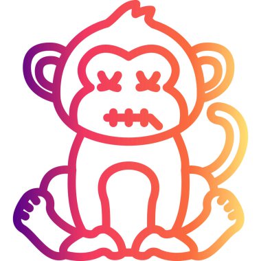 Fermuar Ağızlı Maymun Modern Dijital Sanat Özelliği