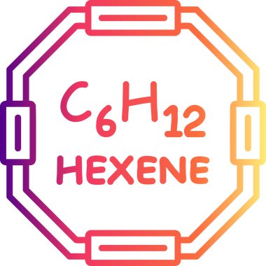 Hexene molekülünün kimyasal yapısı, basit web simgesi