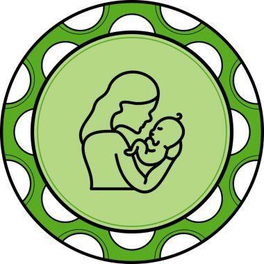 Anne Tutucu Bebek Simgesi, Basit İllüstrasyon