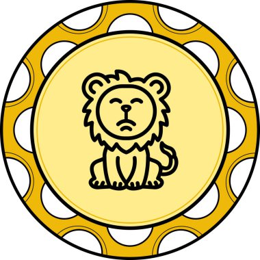 Utangaç Aslan Dengeli Özel Düz Vektör Düzeni