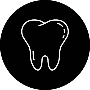 Temiz diş ve kökleri olan tek sağlıklı insan dişi. Uygulama için basit bir simge.