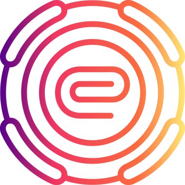 Attachment Web Button, Line Icon, Interface Element, Illustration on White Background