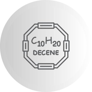 Decene molekülünün kimyasal yapısı, basit web simgesi